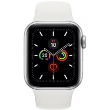 Apple Watch Series 5 GPS 40mm Aluminum Case with Sport Band серебристый/белый