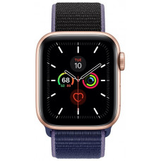 Apple Watch Series 5 GPS 44mm gold / золотистый Aluminum Case with Sport Loop Midnight Blue