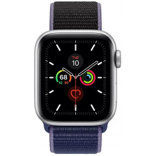Apple Watch Series 5 GPS 44mm silver / серебристый Aluminum Case with Sport Loop Midnight Blue